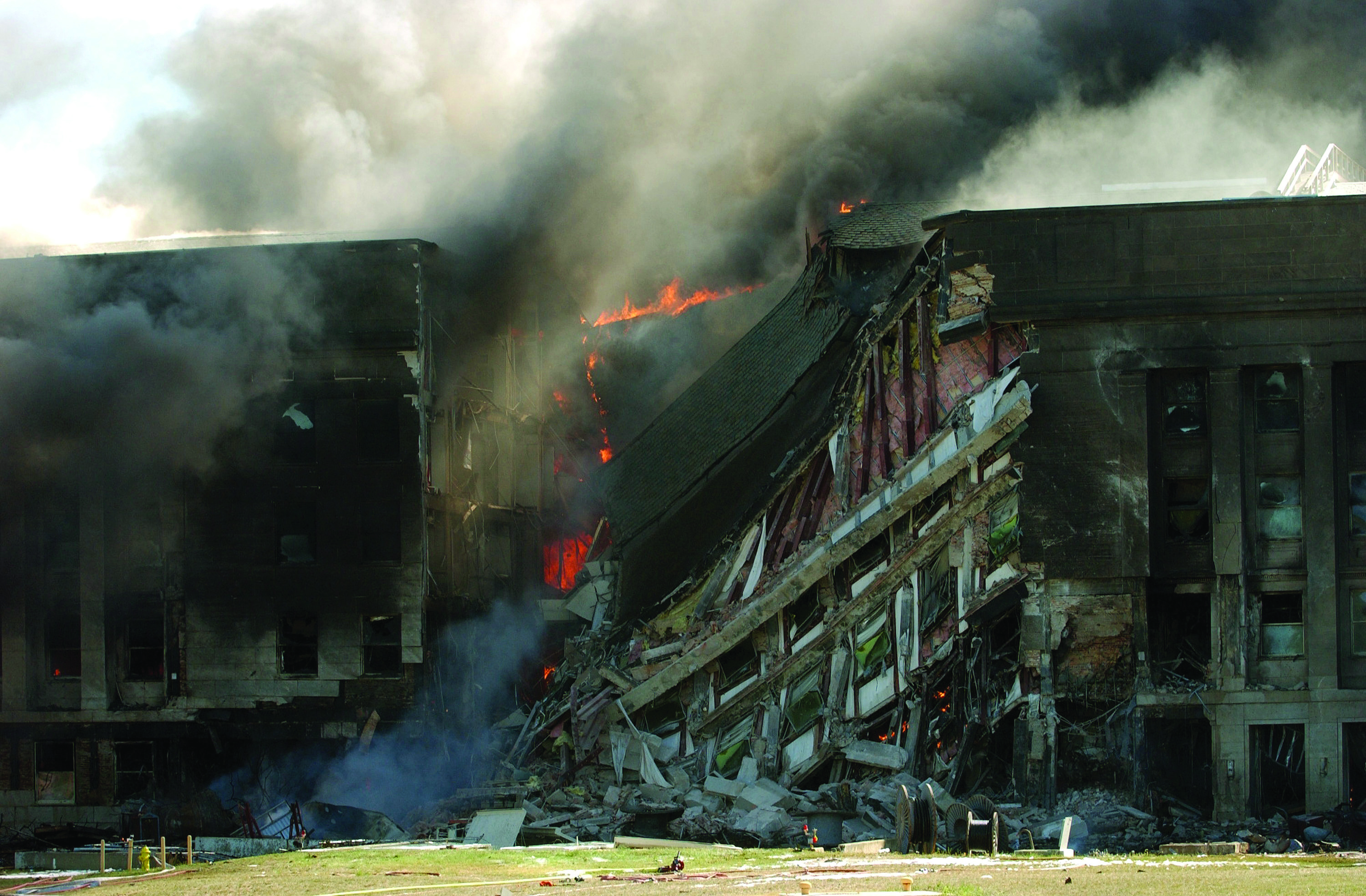 Image of The Pentagon Burning after 9/11.